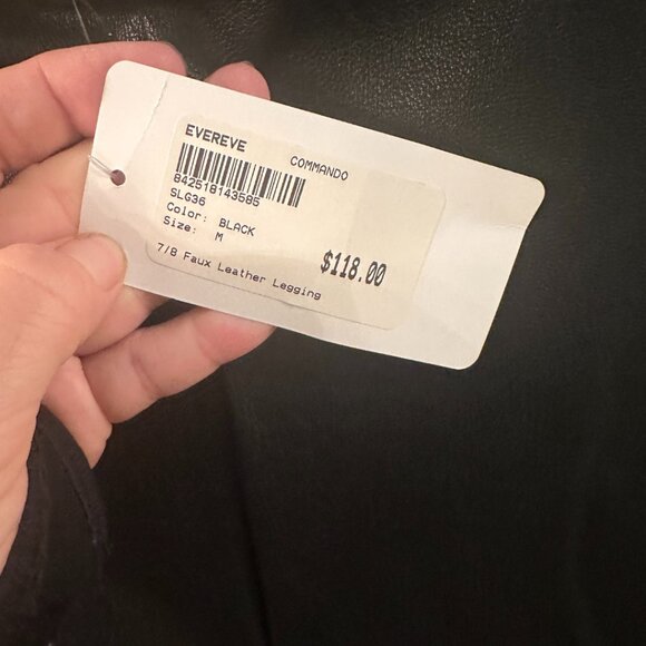 NWT Commando Womens Perfect Control Faux Leather Tight Leggings in Black Size M - Picture 3 of 3